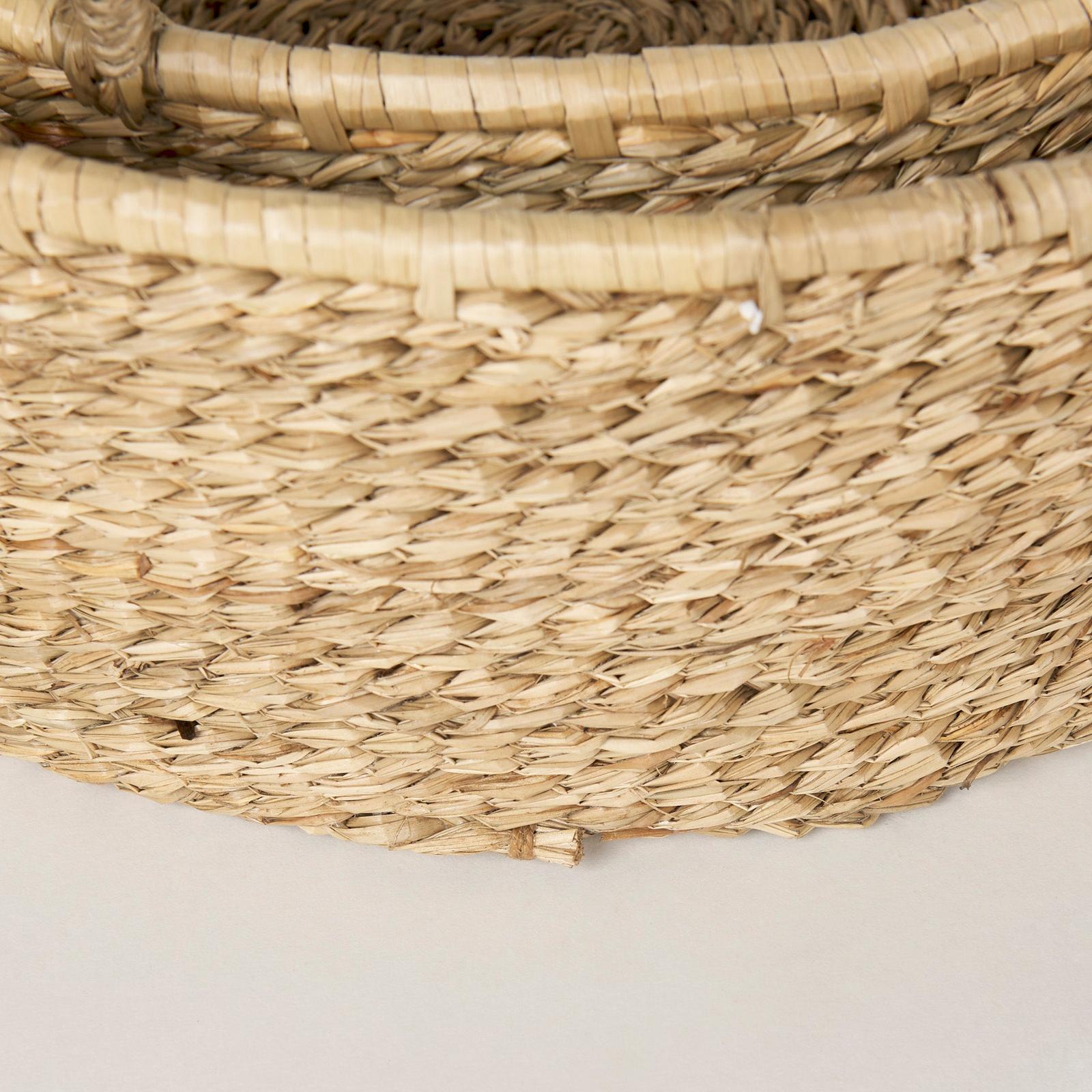 Mercana Ayanna Deep Nesting Seagrass Baskets w/ Handles - Set of 2