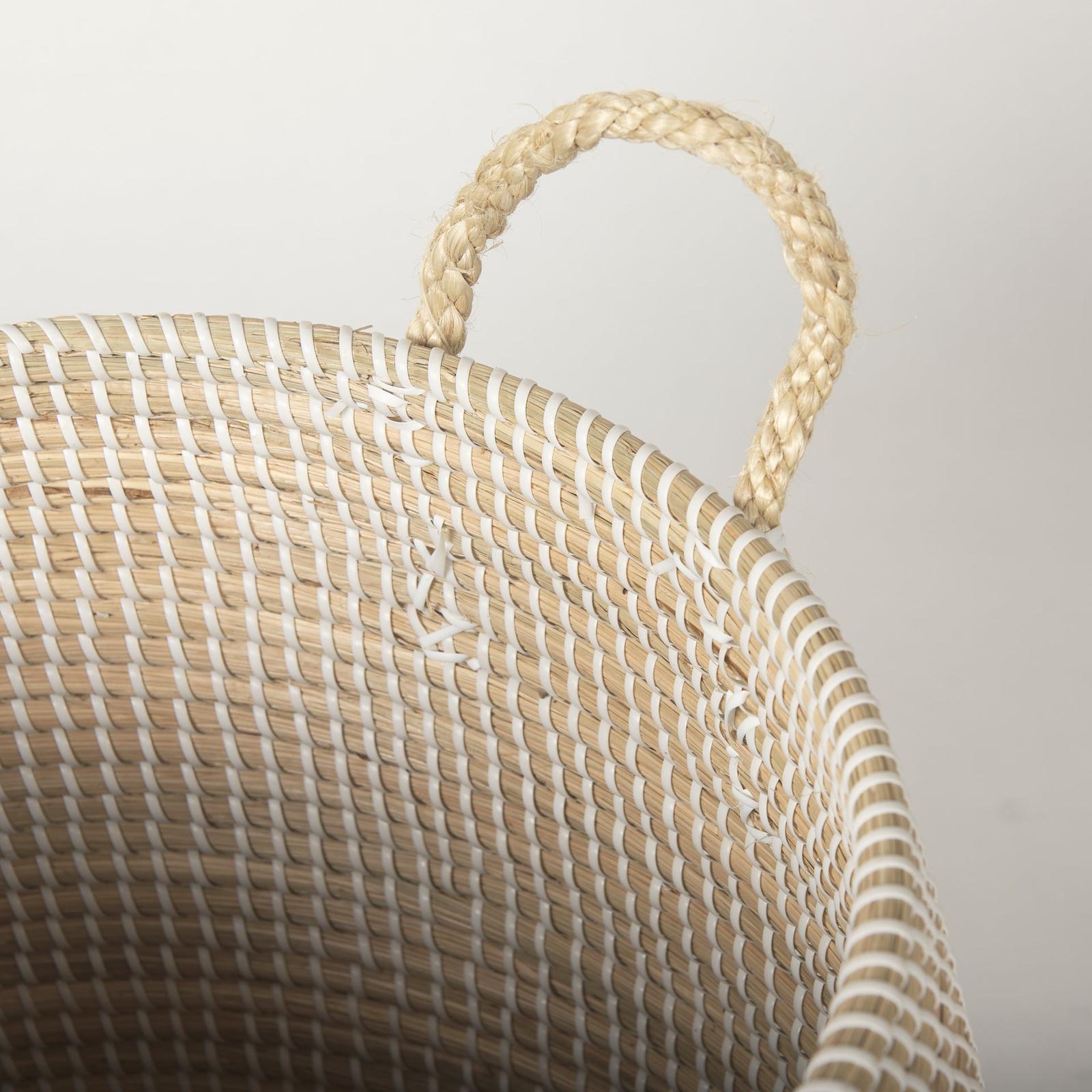 Mercana Kairi Seagrass Floor Baskets w/ Lids and Handles- Set of 2