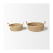 Mercana Ayanna Deep Nesting Seagrass Baskets w/ Handles - Set of 2