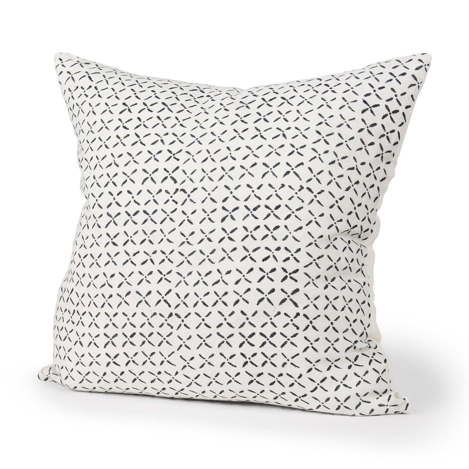 Mercana Jayden Cream w/ Black Print Linen Decorative Pillow Cover Clearance