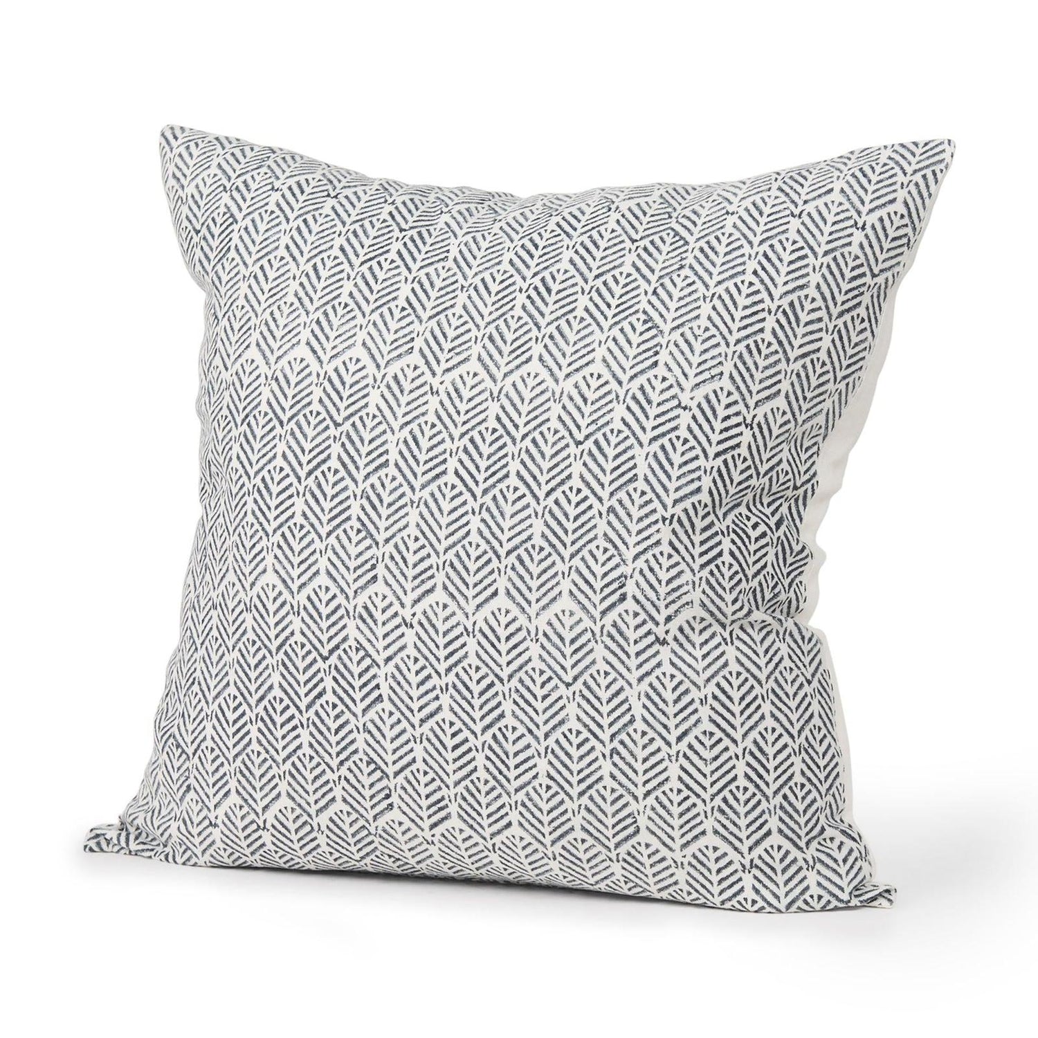 Mercana Jennelle Cream w/ Indigo Print Linen Square Decorative Pillow Cover Clearance