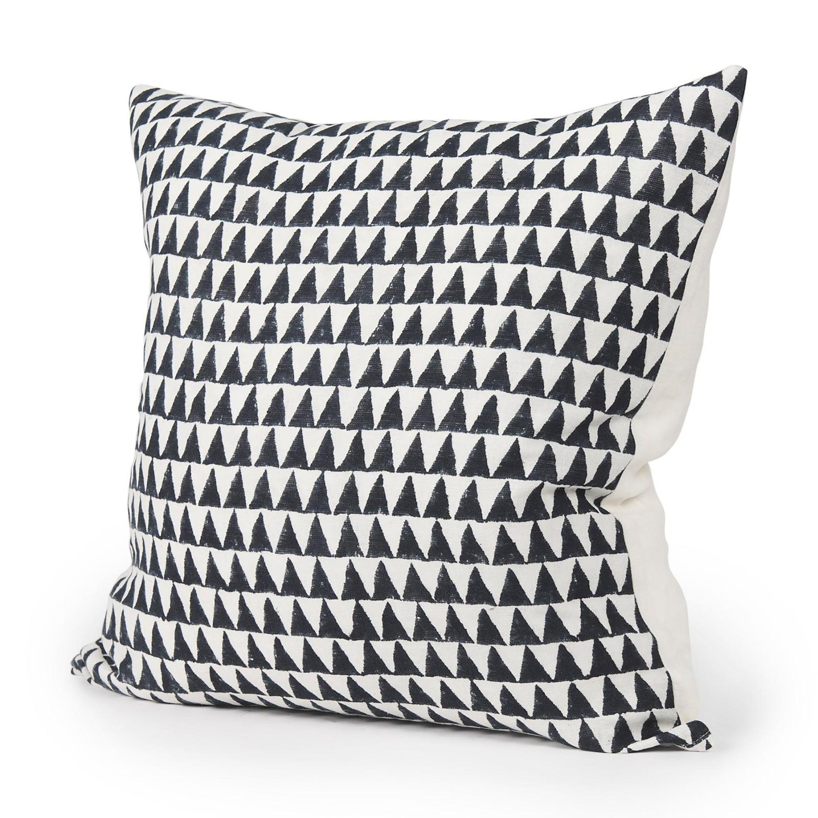 Mercana Jolie Cream w/ Black Print Linen Decorative Pillow Cover Clearance