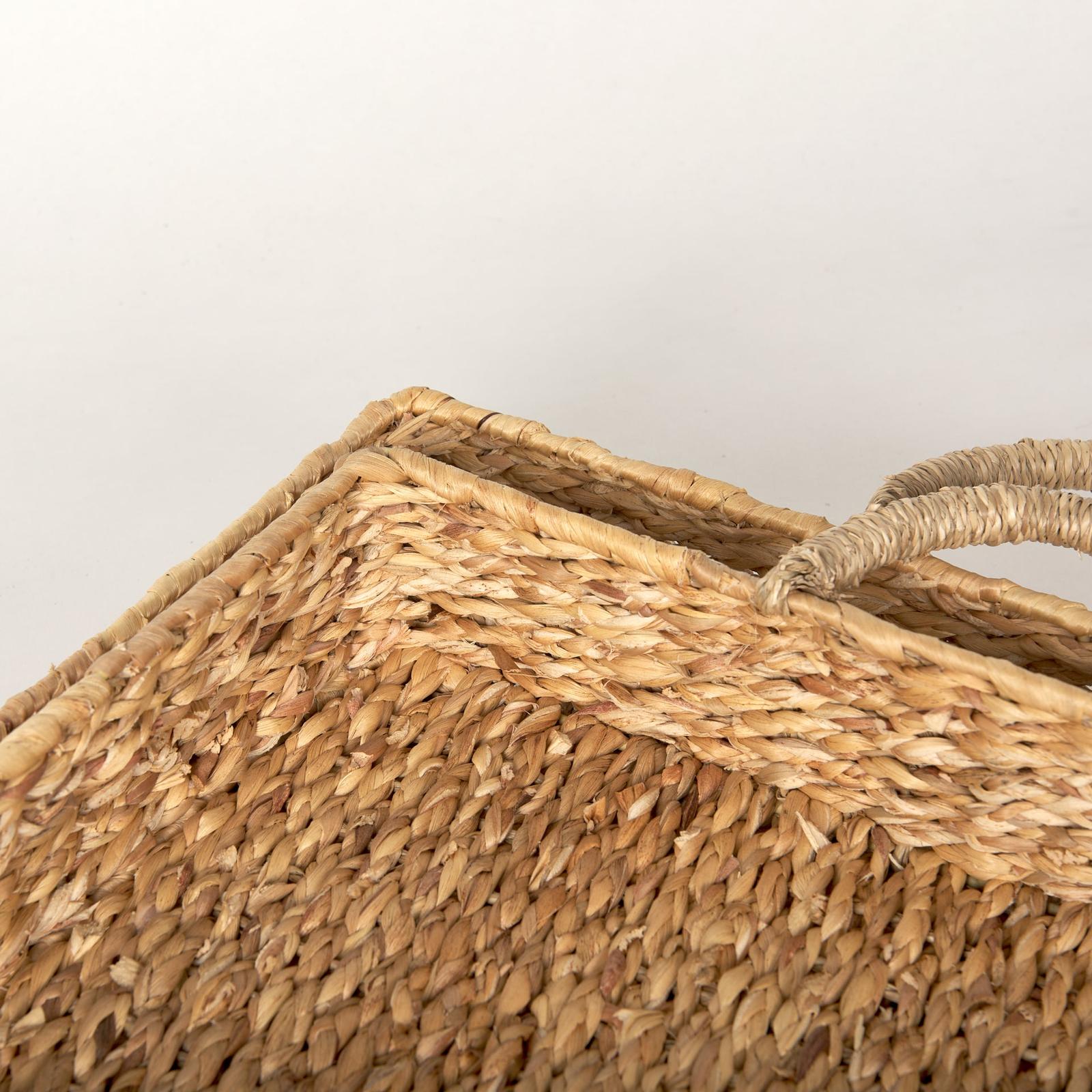Mercana Hona Large Recatangular Nesting Water Hyacinth Trays- Set of 2