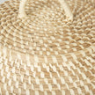 Mercana Kalopa Seagrass Floor Baskets w/ Flat Handled Lid- Set of 2