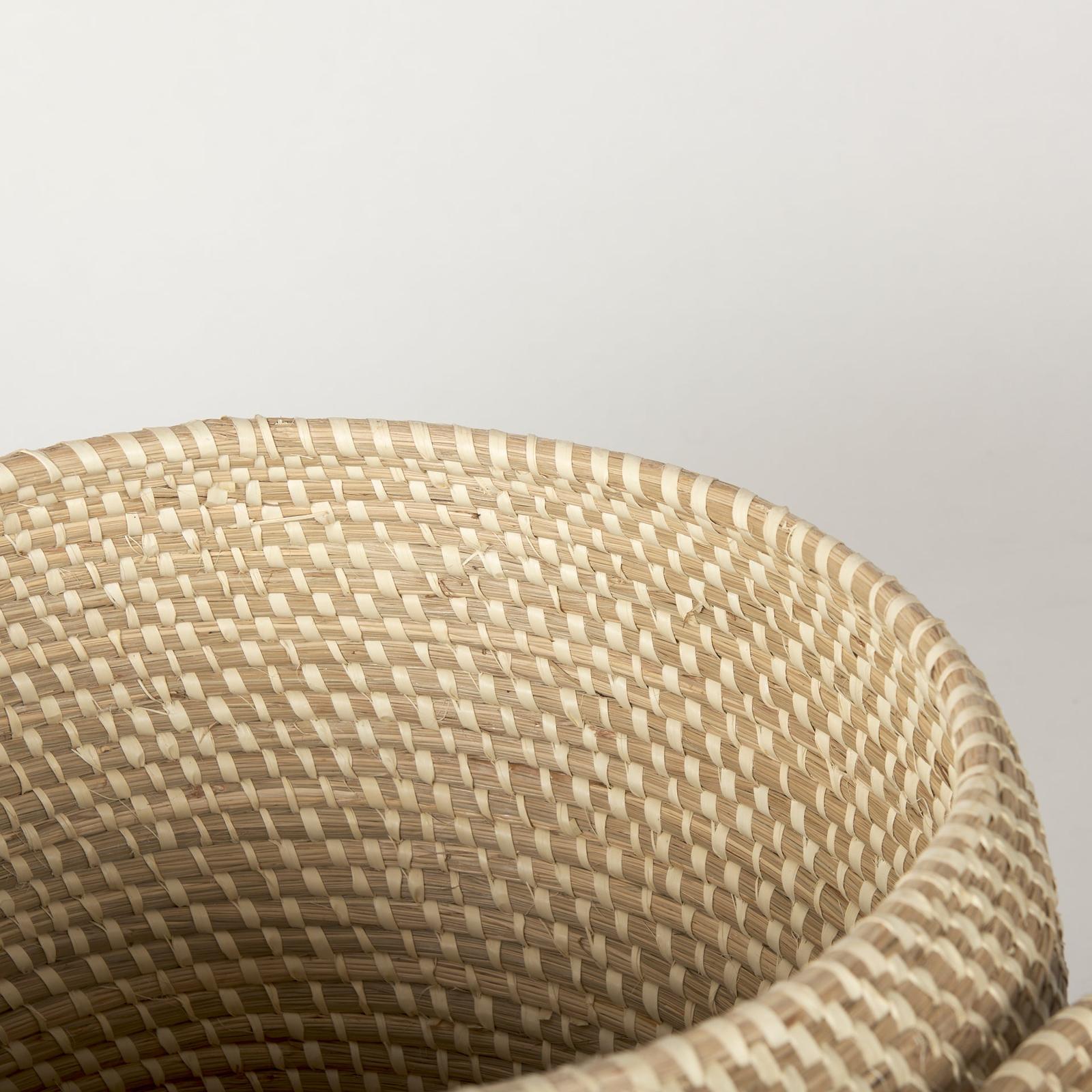 Mercana Kalopa Seagrass Floor Baskets w/ Flat Handled Lid- Set of 2