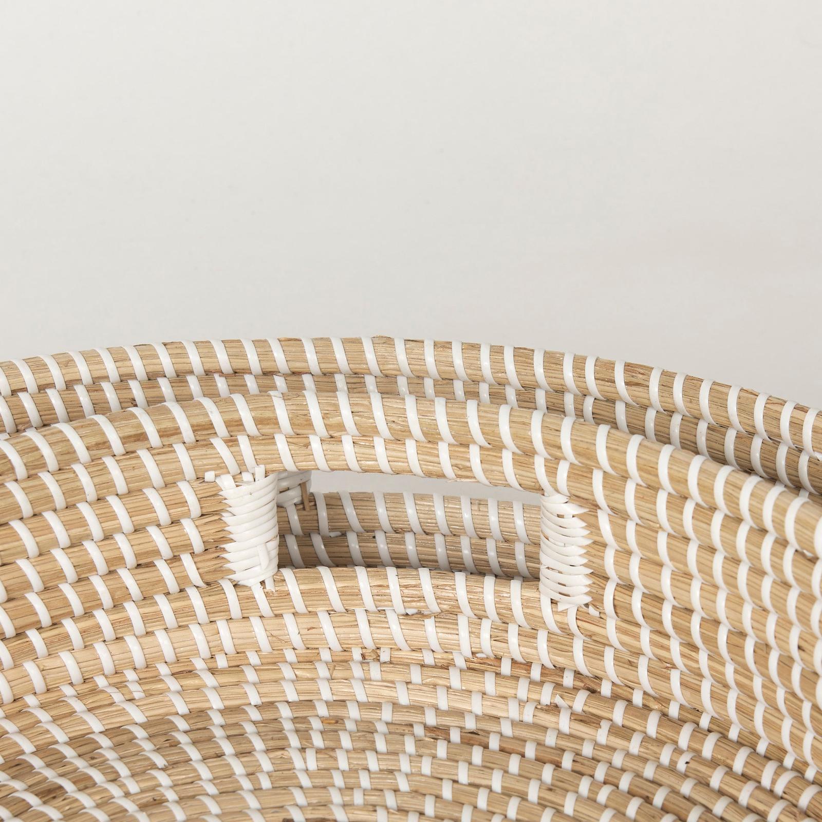 Mercana Kalama Large Round Seagrass Trays w/ Handles- Set of 2