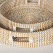 Mercana Kalama Large Round Seagrass Trays w/ Handles- Set of 2