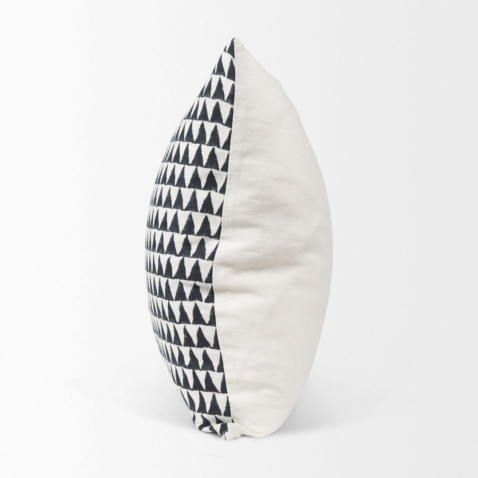 Mercana Jolie Cream w/ Black Print Linen Decorative Pillow Cover Clearance