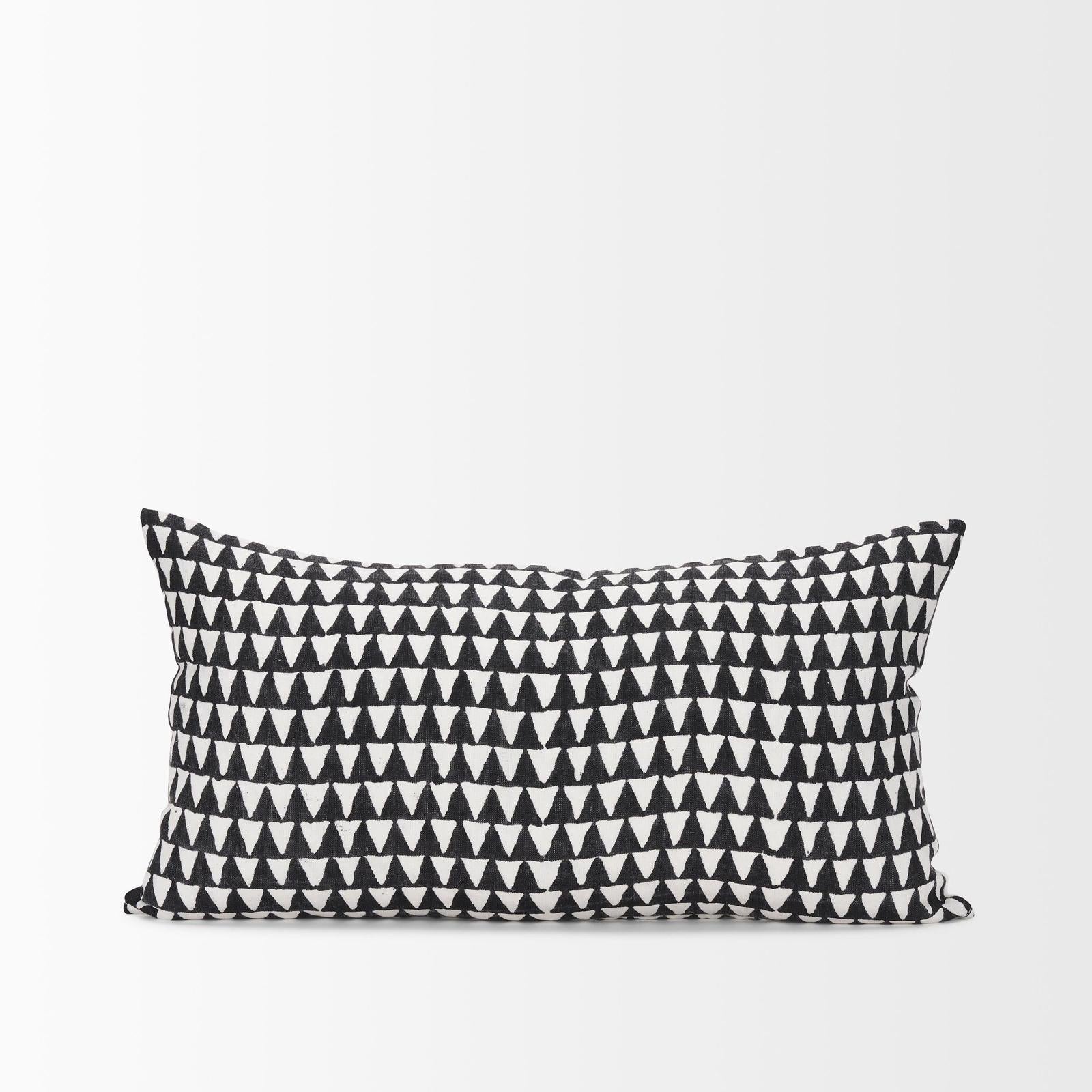 Mercana Jolie Cream w/ Black Print Linen Decorative Pillow Cover Clearance