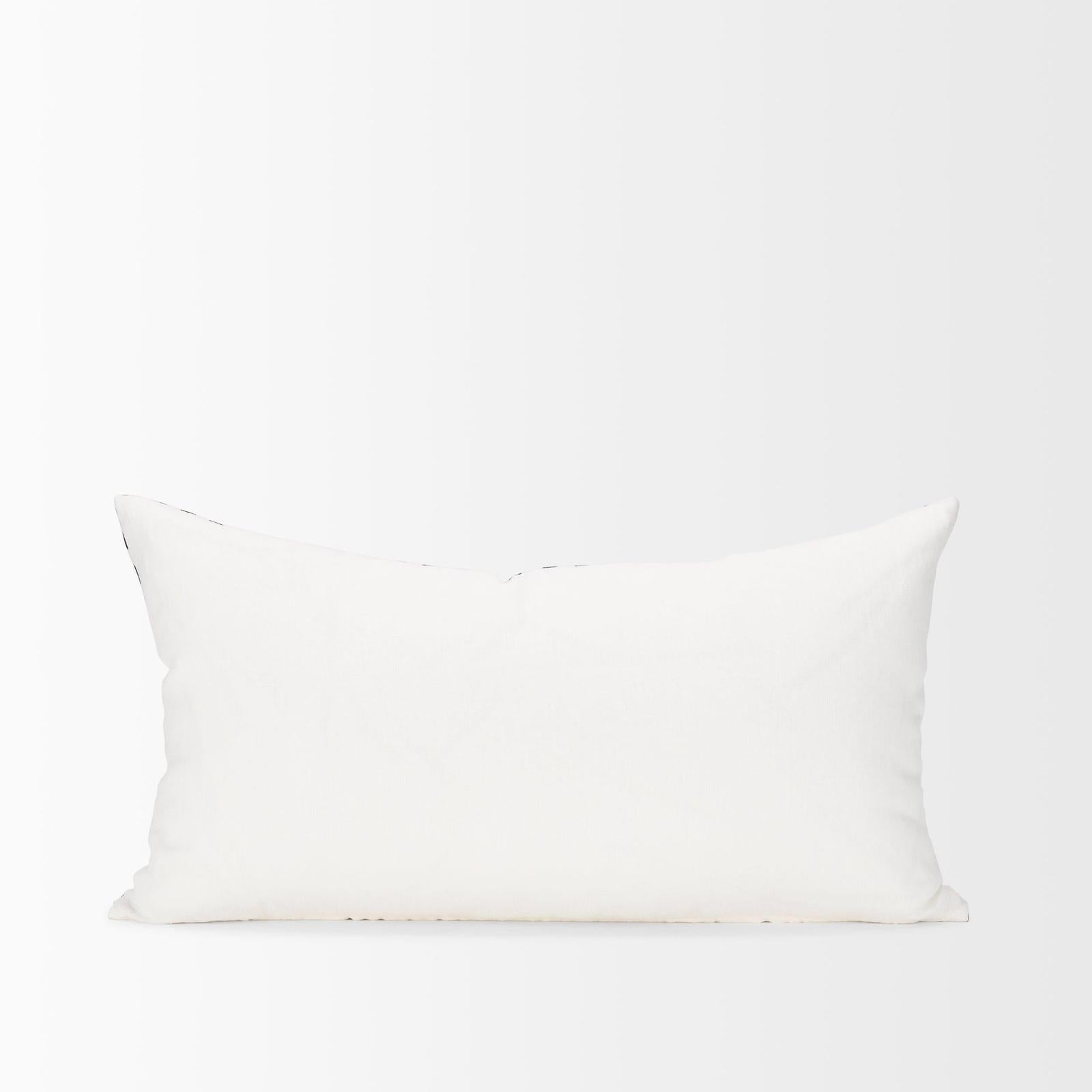 Mercana Jolie Cream w/ Black Print Linen Decorative Pillow Cover Clearance