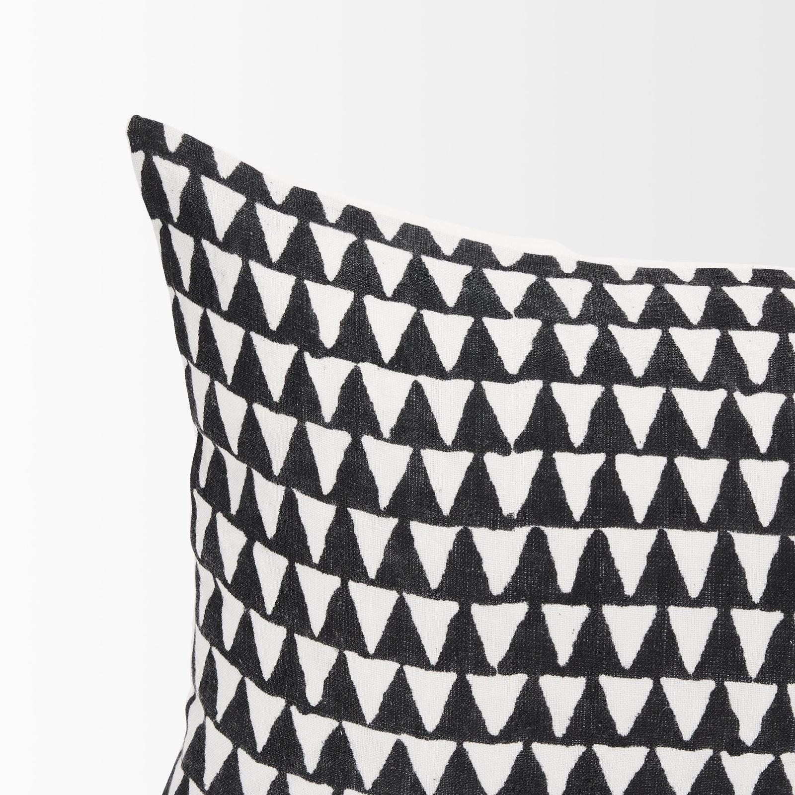 Mercana Jolie Cream w/ Black Print Linen Decorative Pillow Cover Clearance