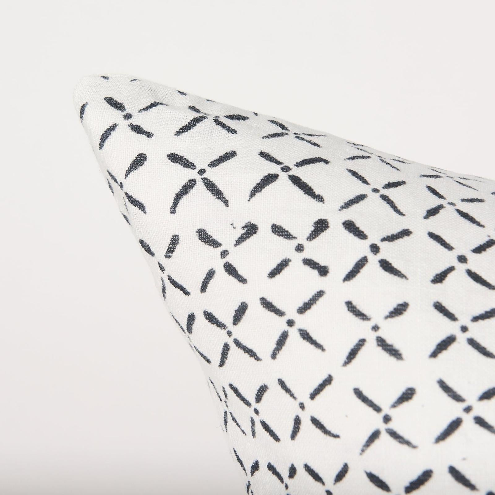 Mercana Jayden Cream w/ Black Print Linen Decorative Pillow Cover Clearance