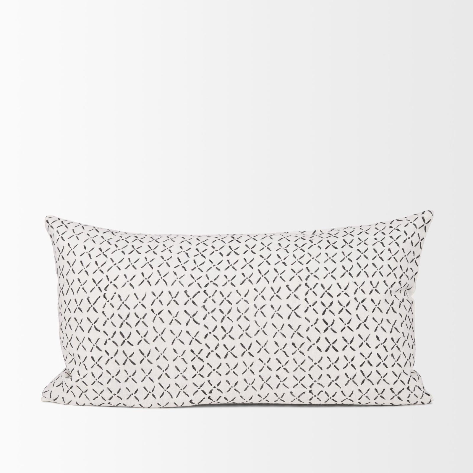 Mercana Jayden Cream w/ Black Print Linen Decorative Pillow Cover Clearance