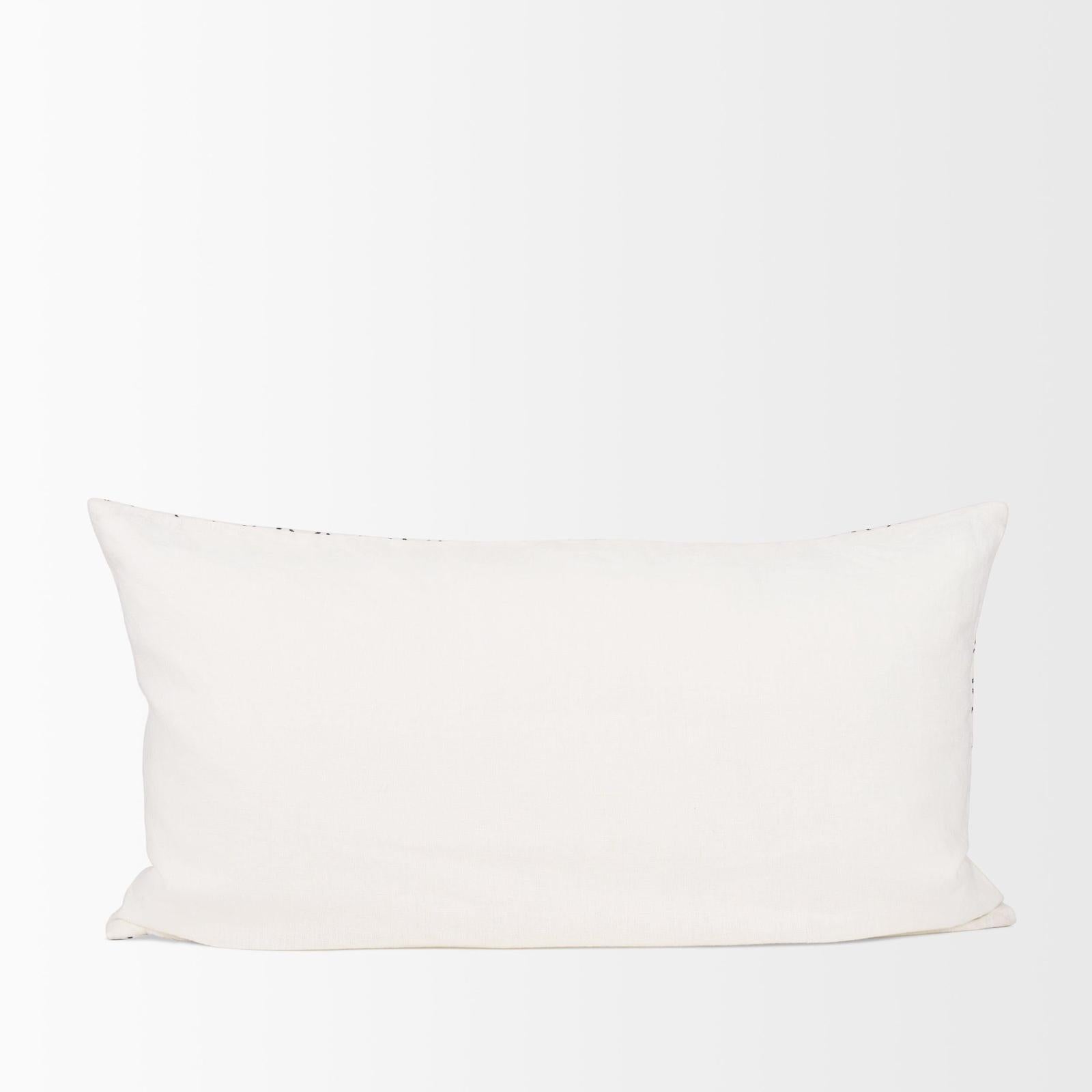 Mercana Jayden Cream w/ Black Print Linen Decorative Pillow Cover Clearance