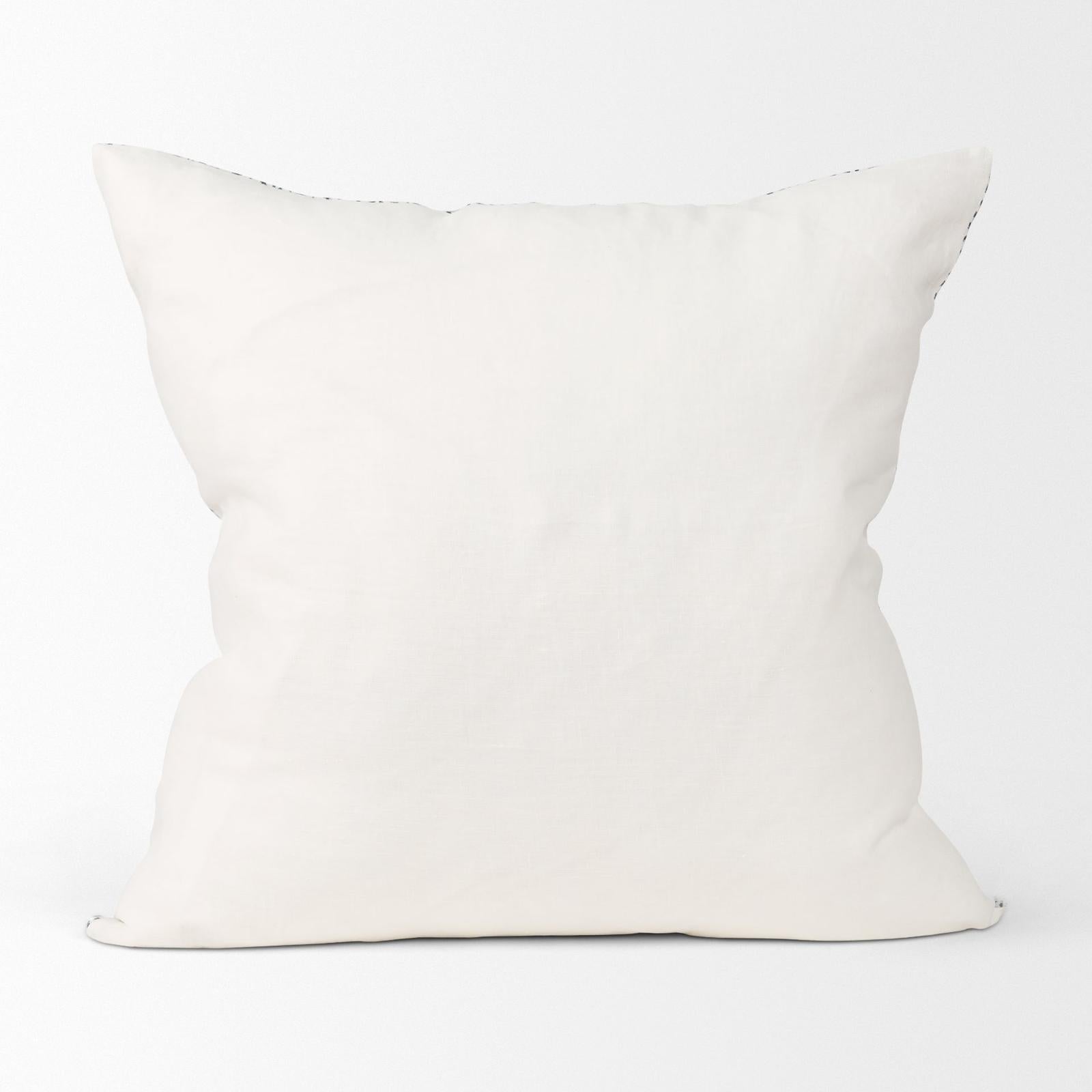 Mercana Jennelle Cream w/ Indigo Print Linen Square Decorative Pillow Cover Clearance