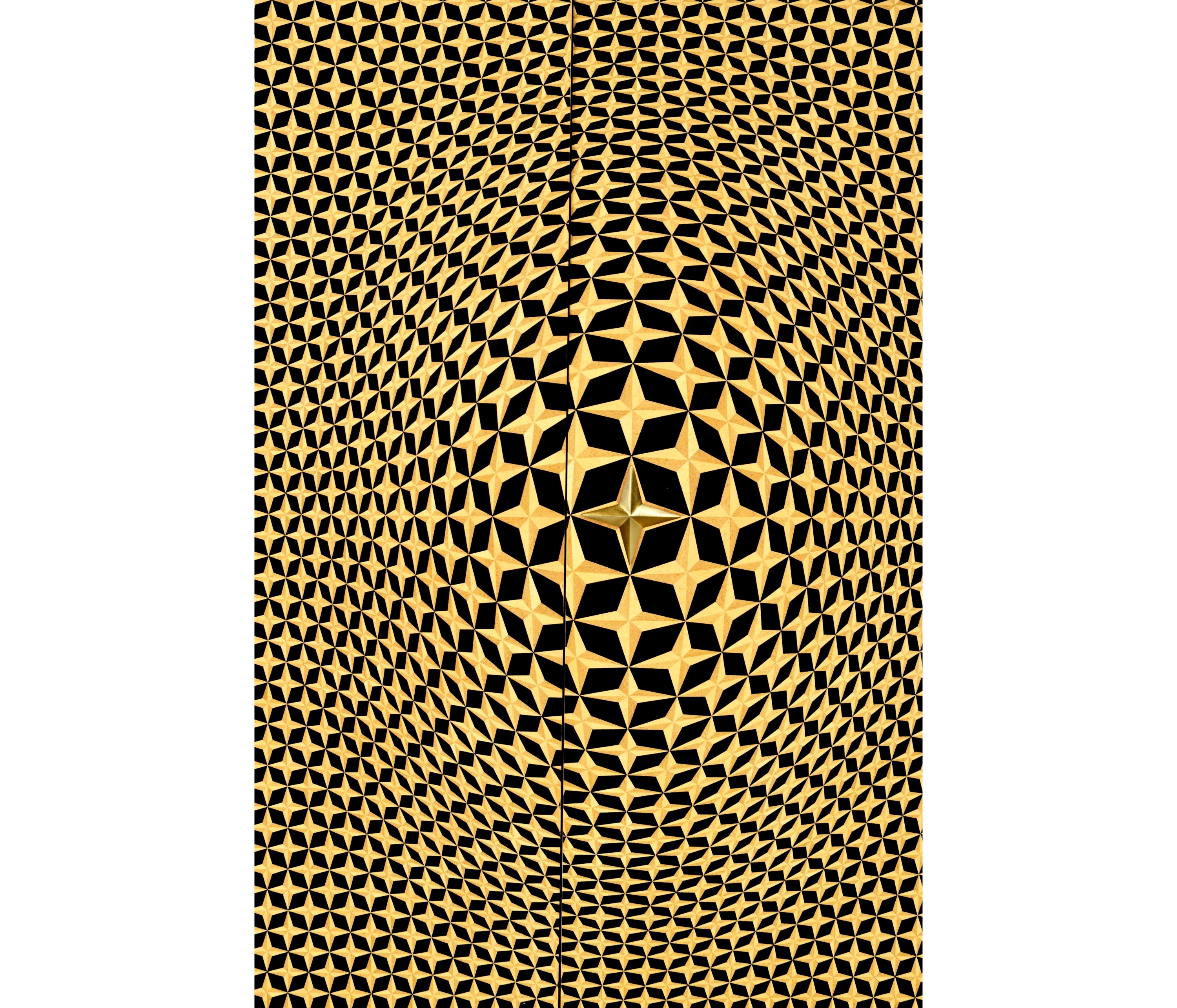 Jonathan Charles Four-Point Star 3D Geometric Cabinet ( 500020-WDG )