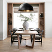 Mercana Trixie Black Wooden Base w/ Dark Taupe Fabric Seat Dining Chair