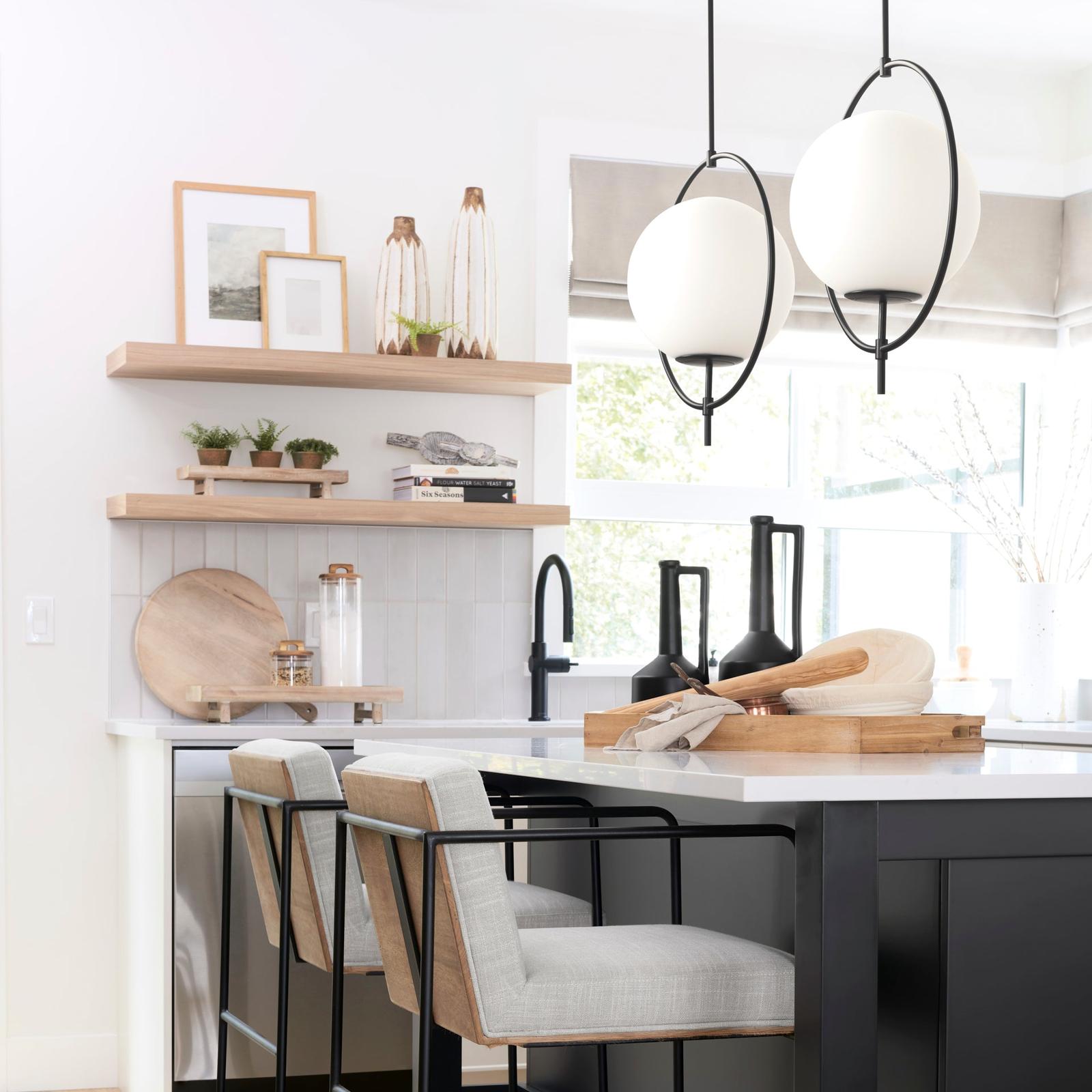 Mercana Farrah Frosted Glass Globe Metal Pendant Light Clearance