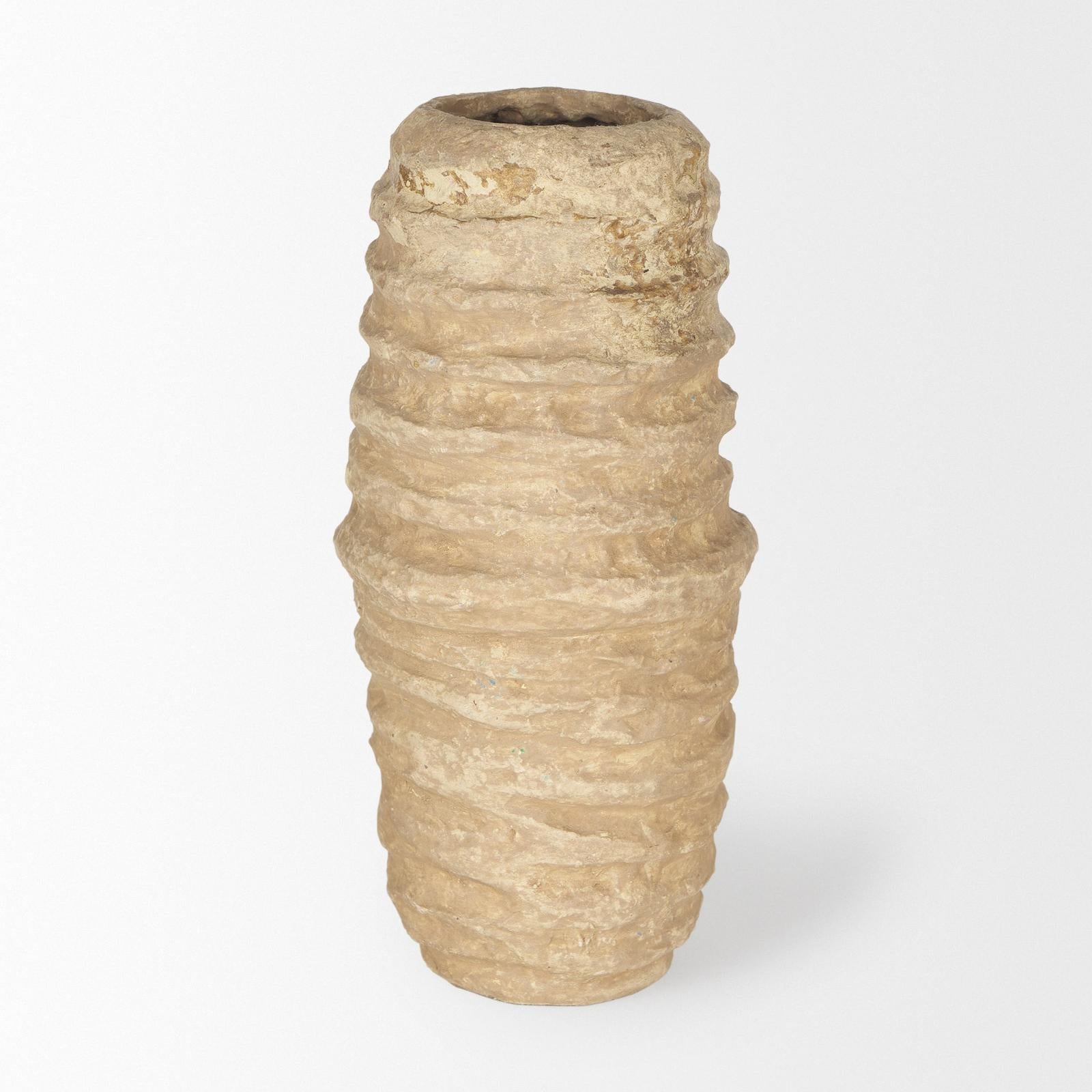Mercana Kamli Beige Paper Mache Vase