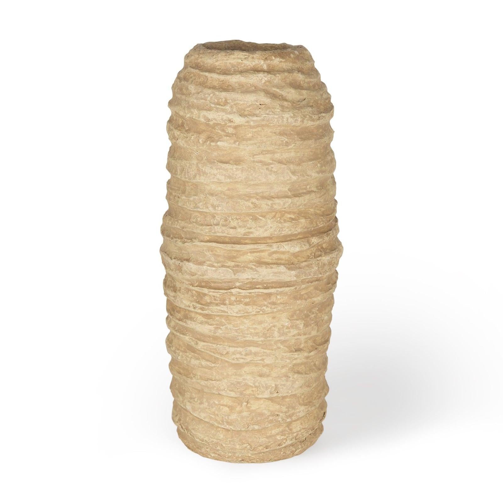 Mercana Kamli Beige Paper Mache Vase