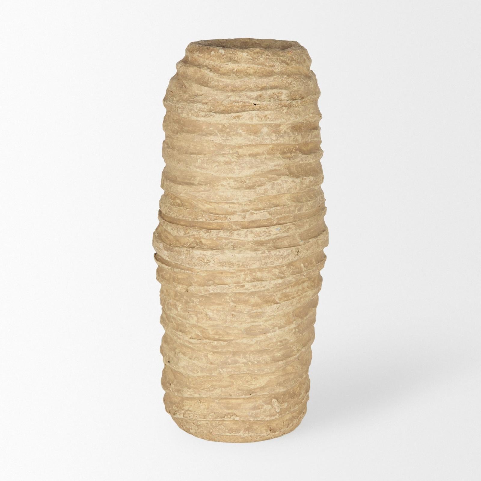 Mercana Kamli Beige Paper Mache Vase