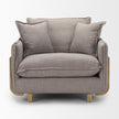 Mercana Roy Upholstered and Brown Wood Frame Arm Chair Clearance