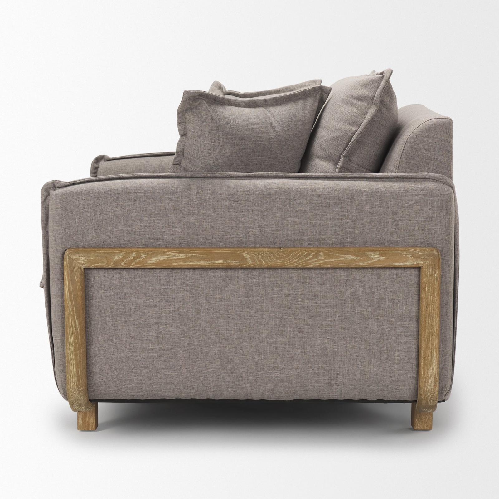 Mercana Roy Upholstered and Brown Wood Frame Arm Chair Clearance