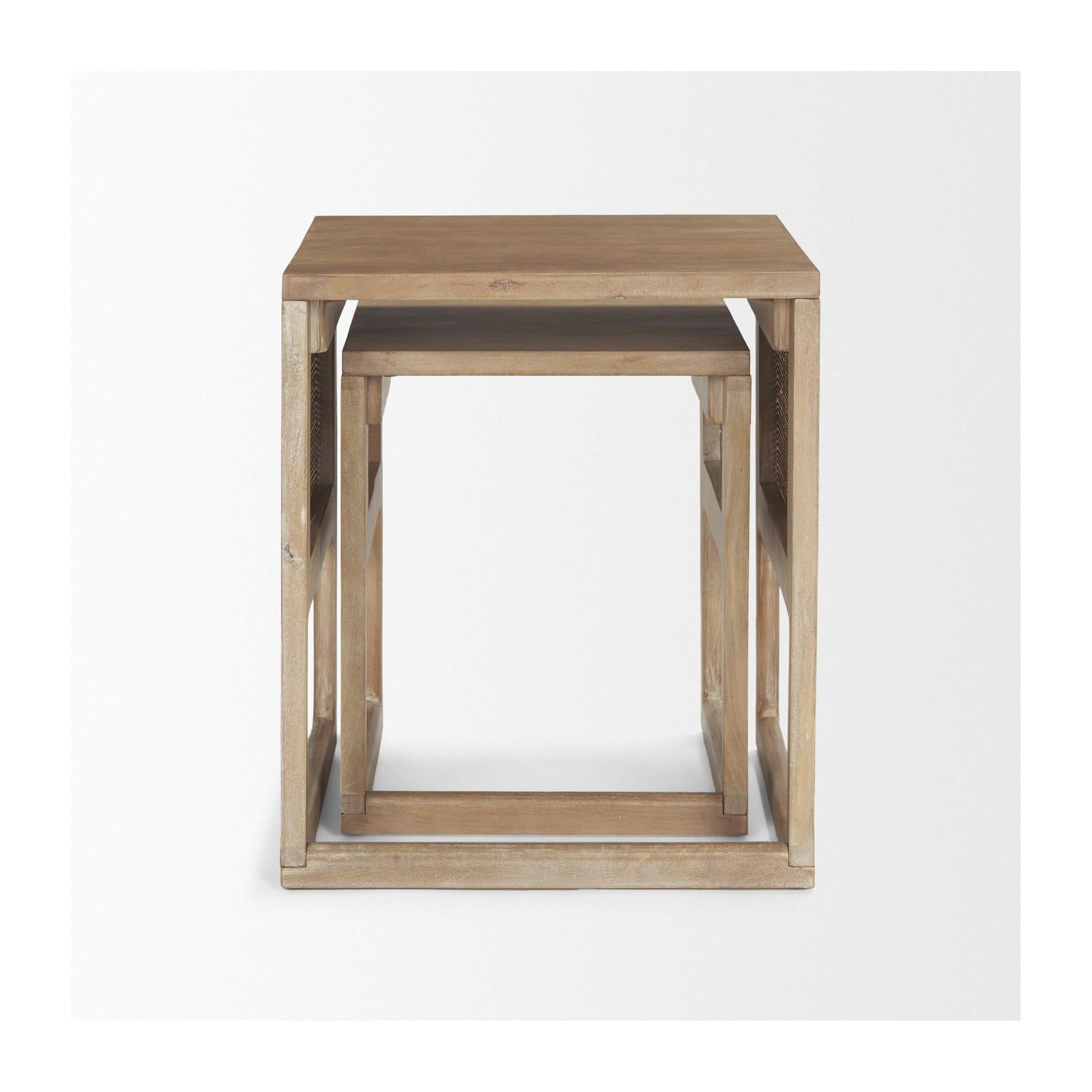 Mercana Grier Cane Nesting Accent Tables- Set of 2