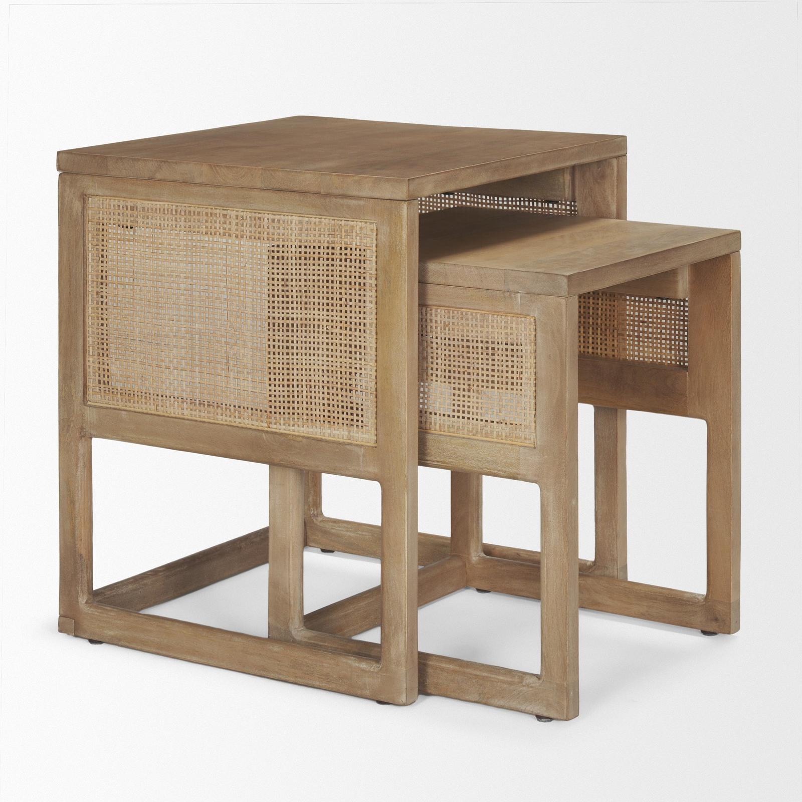 Mercana Grier Cane Nesting Accent Tables- Set of 2