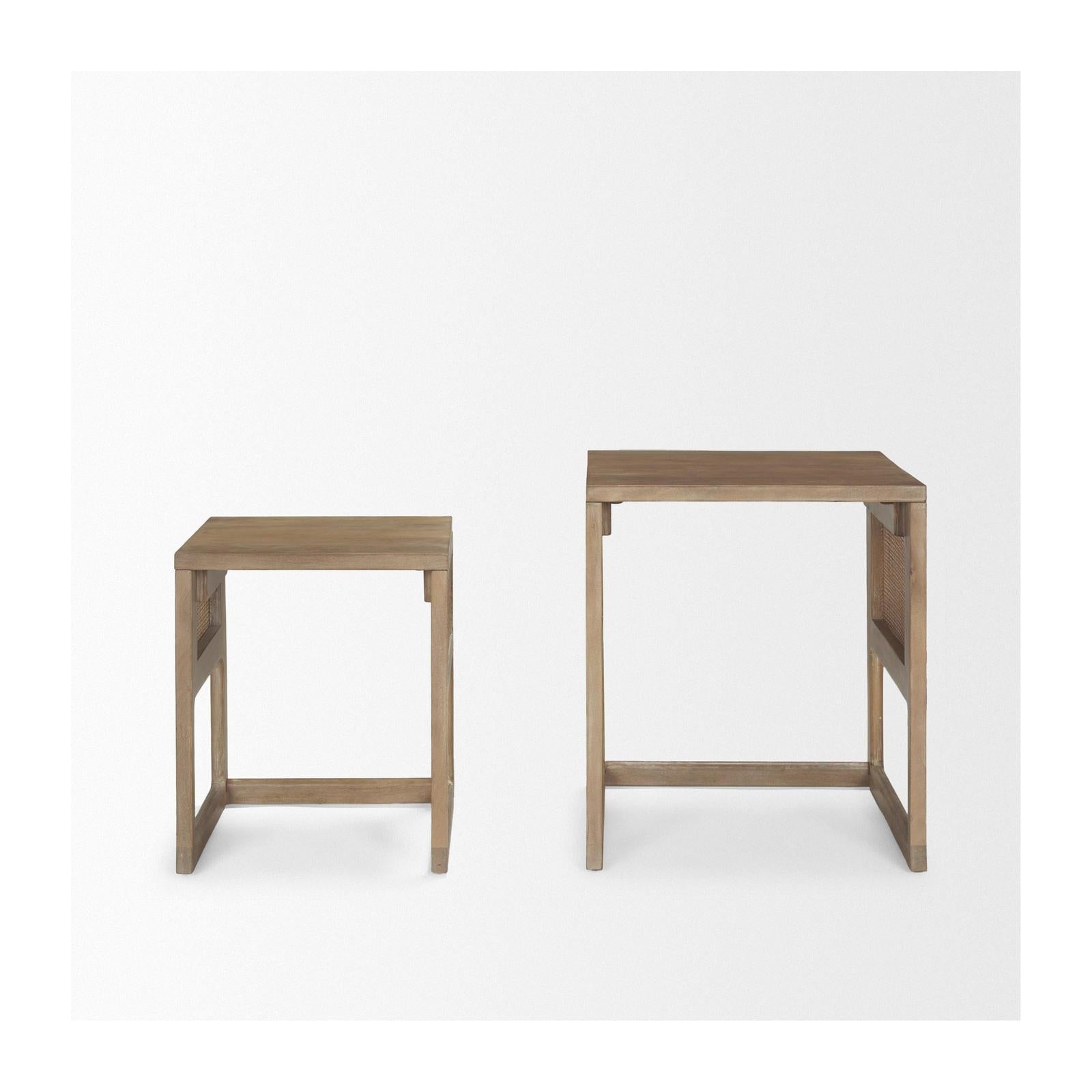 Mercana Grier Cane Nesting Accent Tables- Set of 2