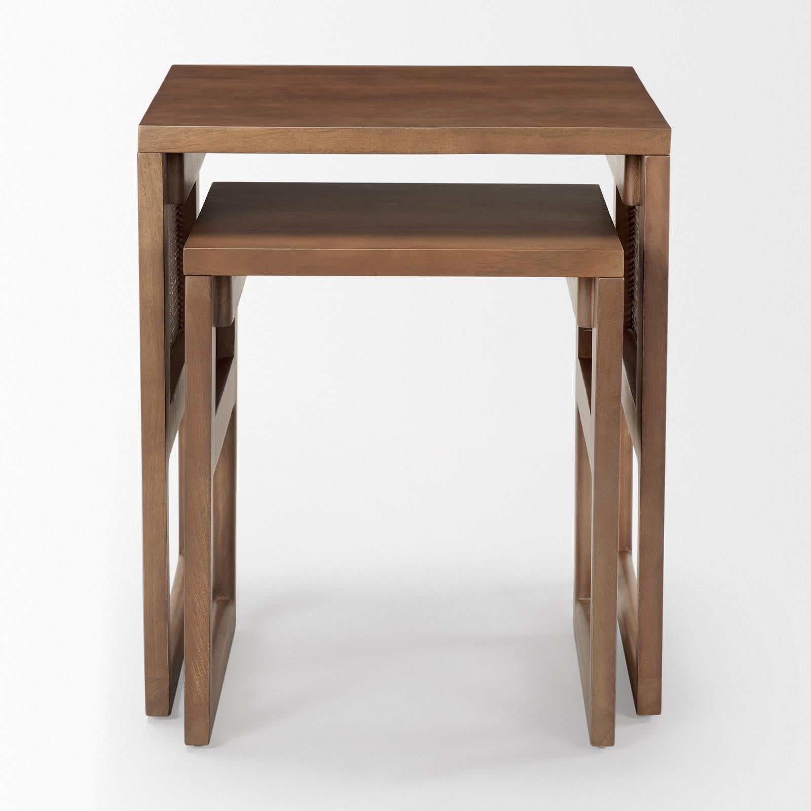 Mercana Grier Cane Nesting Accent Tables- Set of 2