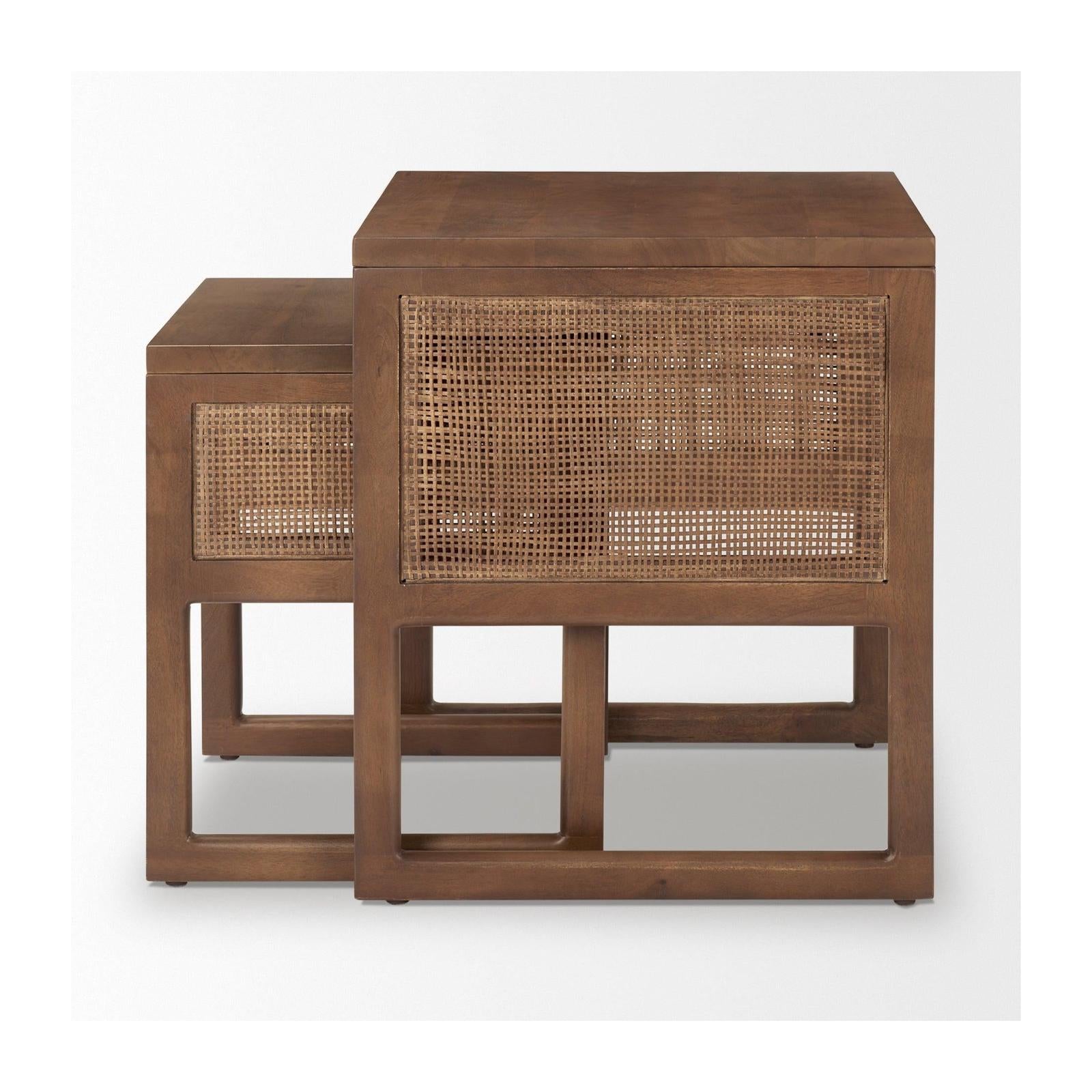 Mercana Grier Cane Nesting Accent Tables- Set of 2