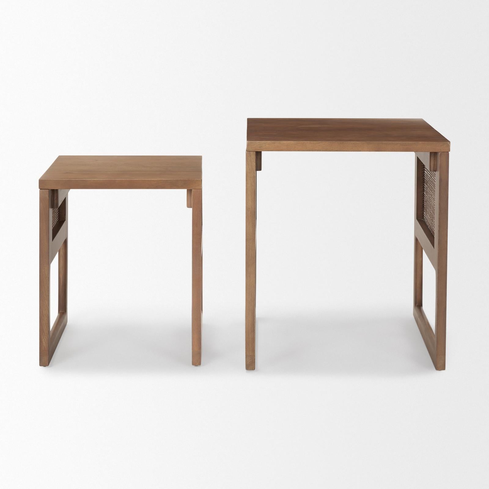 Mercana Grier Cane Nesting Accent Tables- Set of 2
