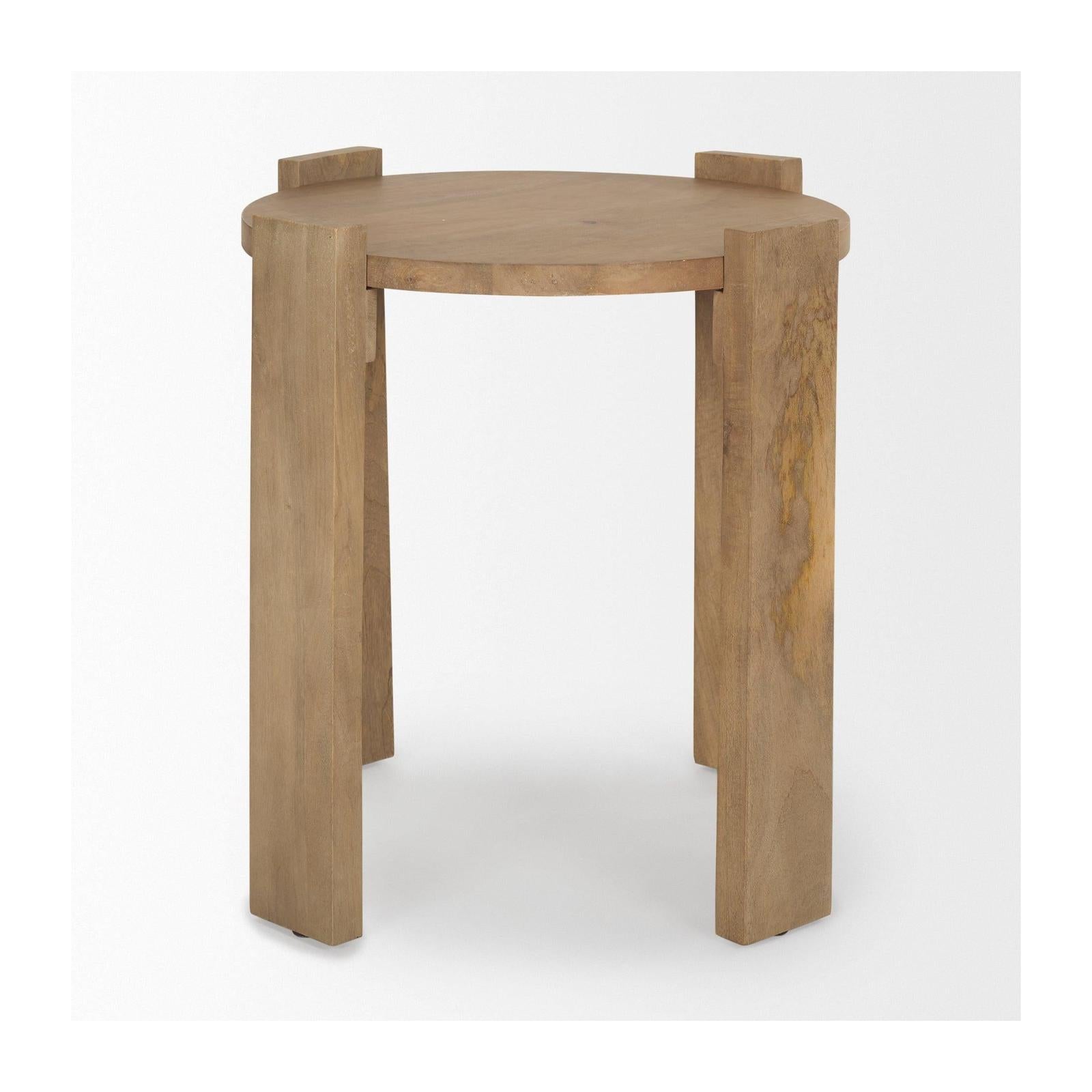 Mercana Evelyn Light Brown Round End/Side Table