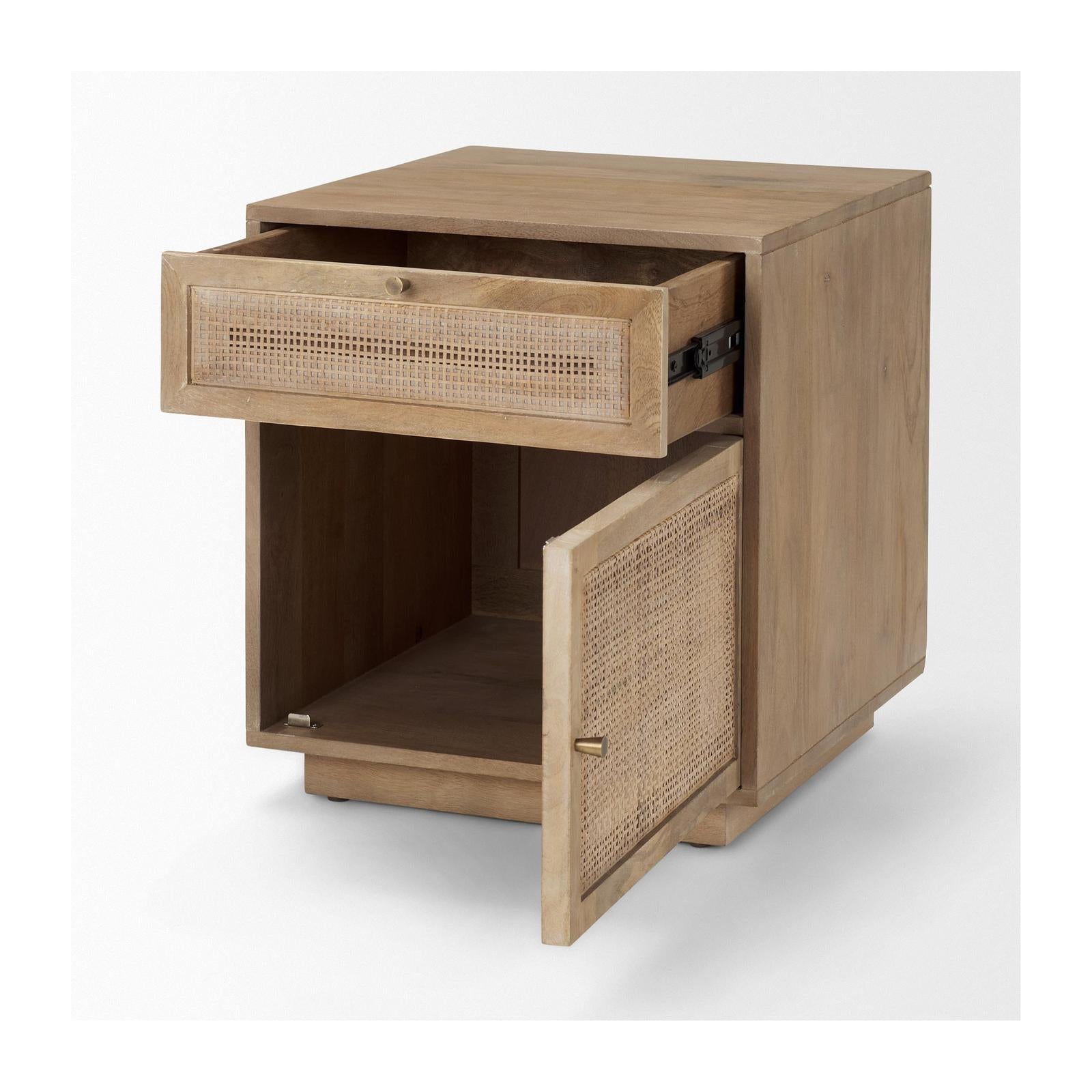 Mercana Grier Wood w/ Cane End Table