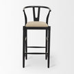 Mercana Trixie Black Wood Frame w/ Dark Taupe Fabric Seat Bar Stool Clearance