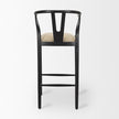 Mercana Trixie Black Wood Frame w/ Dark Taupe Fabric Seat Bar Stool Clearance