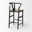 Mercana Trixie Black Wood Frame w/ Dark Taupe Fabric Seat Bar Stool Clearance