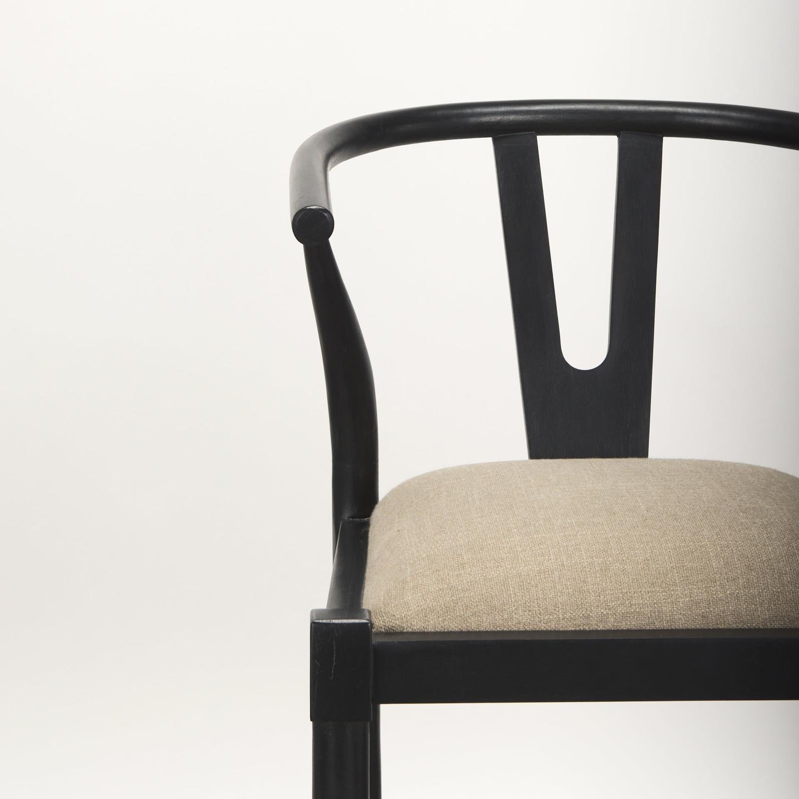 Mercana Trixie Black Wood Frame w/ Dark Taupe Fabric Seat Bar Stool Clearance