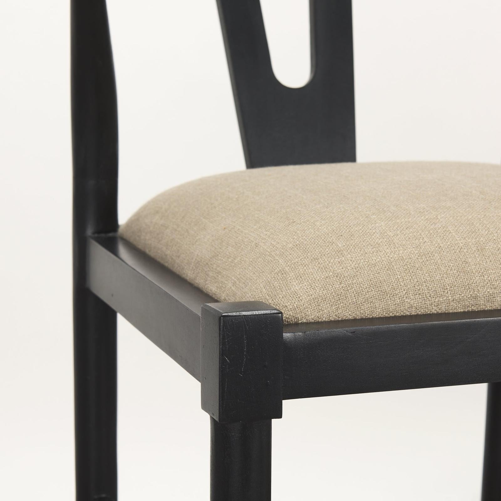 Mercana Trixie Black Wood Frame w/ Dark Taupe Fabric Seat Bar Stool Clearance