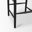 Mercana Trixie Black Wood Frame w/ Dark Taupe Fabric Seat Bar Stool Clearance