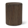 Mercana Terra Dark Brown Wood Fluted Round Side Table