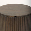 Mercana Terra Dark Brown Wood Fluted Round Side Table