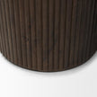 Mercana Terra Dark Brown Wood Fluted Round Side Table
