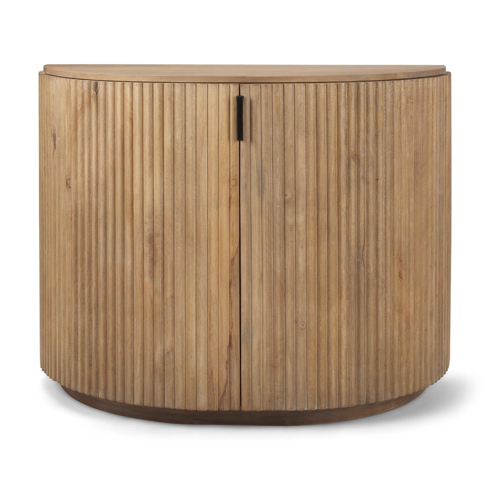 Mercana Terra Fluted 2-Door Wood Accent Cabinet