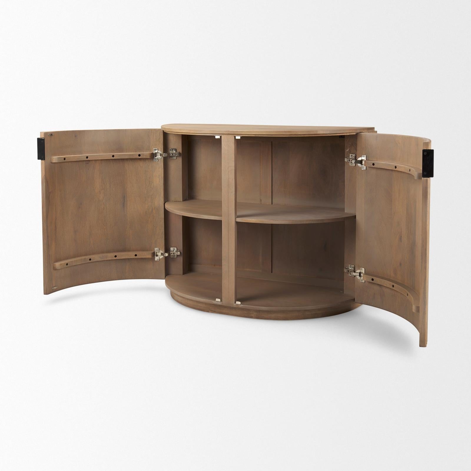 Mercana Terra Fluted 2-Door Wood Accent Cabinet