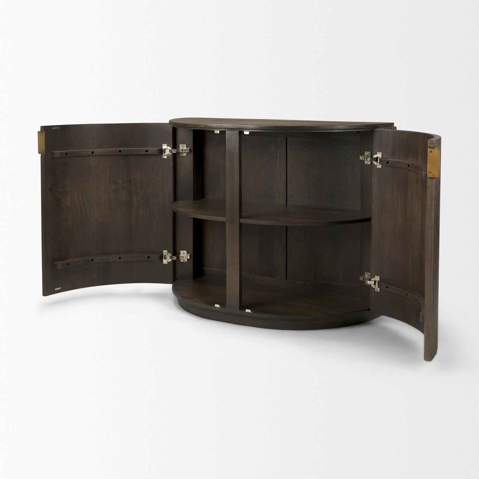 Mercana Terra Fluted 2-Door Wood Accent Cabinet