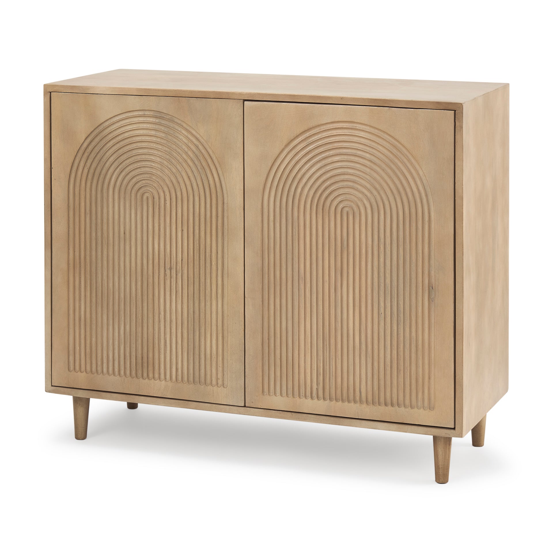 Mercana Tucker Wood w/ Carved Arch Pattern 2 Door Cabinet
