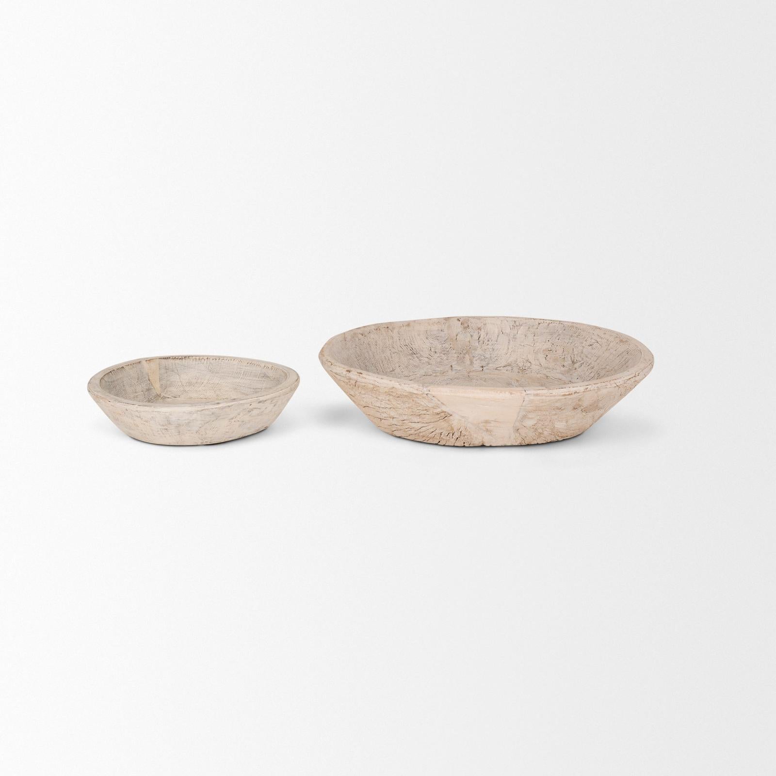 Mercana Nikita Large Reclaimed Wood Bowls- Set of 2