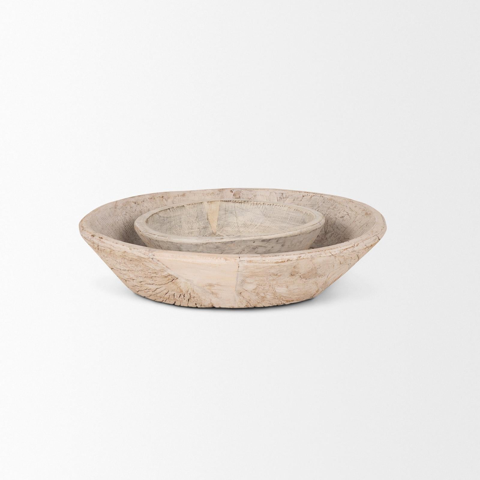 Mercana Nikita Large Reclaimed Wood Bowls- Set of 2